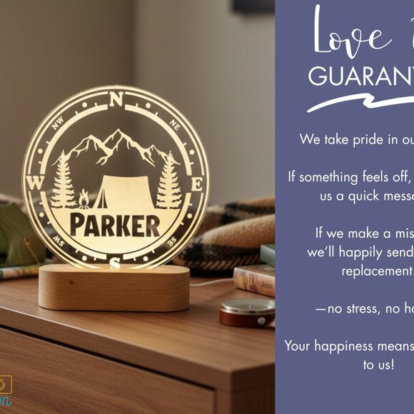 Mountain LED Name Light | Custom Nature-Inspired Room Decor for Kids - Picture 6 of 8